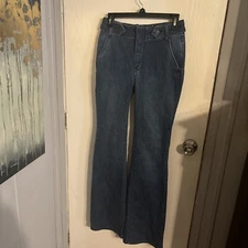Pilcro The Kit High-Rise Wide-Leg Utility Trouser Jeans Blue Size 26