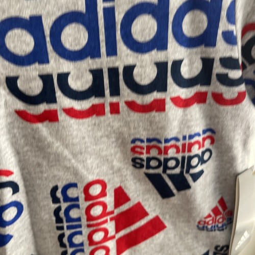 Adidas Shirt Top Shorts Boy's Boy Size 5 NWT NEW Set Red Blue Gray - Picture 2 of 5