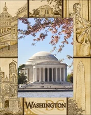 Washington D.C. Laser Engraved Wood Picture Frame Portrait (4 x 6)