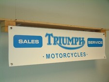 Triumph Motorcycles Sales Service Banner Classic Bike Garage Workshop Wall Sign