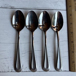 Oneida SAND DUNE 4 Teaspoons Glossy with Frosted Center Stainless Flatware