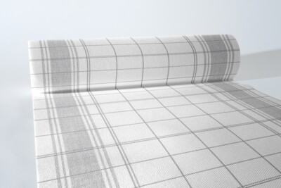 Airlaid Tischläufer Nadeem in Grau, 40 cm x 24 m - Mank - Streifen Linien