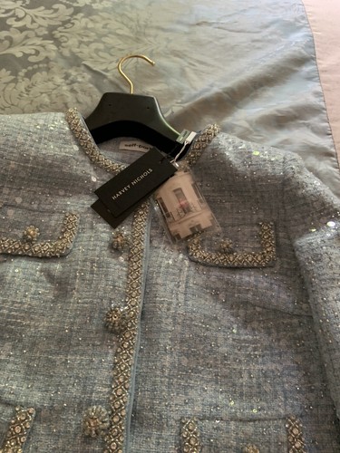 self portrait Blue Boucle Jacket Size 8 - Picture 3 of 5