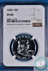 1958 Franklin Half Dollar NGC PF 69 - Bright White Near Perfection!!!