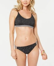 California Waves - Mermaid Dot Smocked Bikini Set, Black/White Dot, Medium, NWT