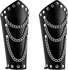 Men Women Spikes Gauntlet Wristband Punk Rock Armor Cuff Bracers Straps Armband