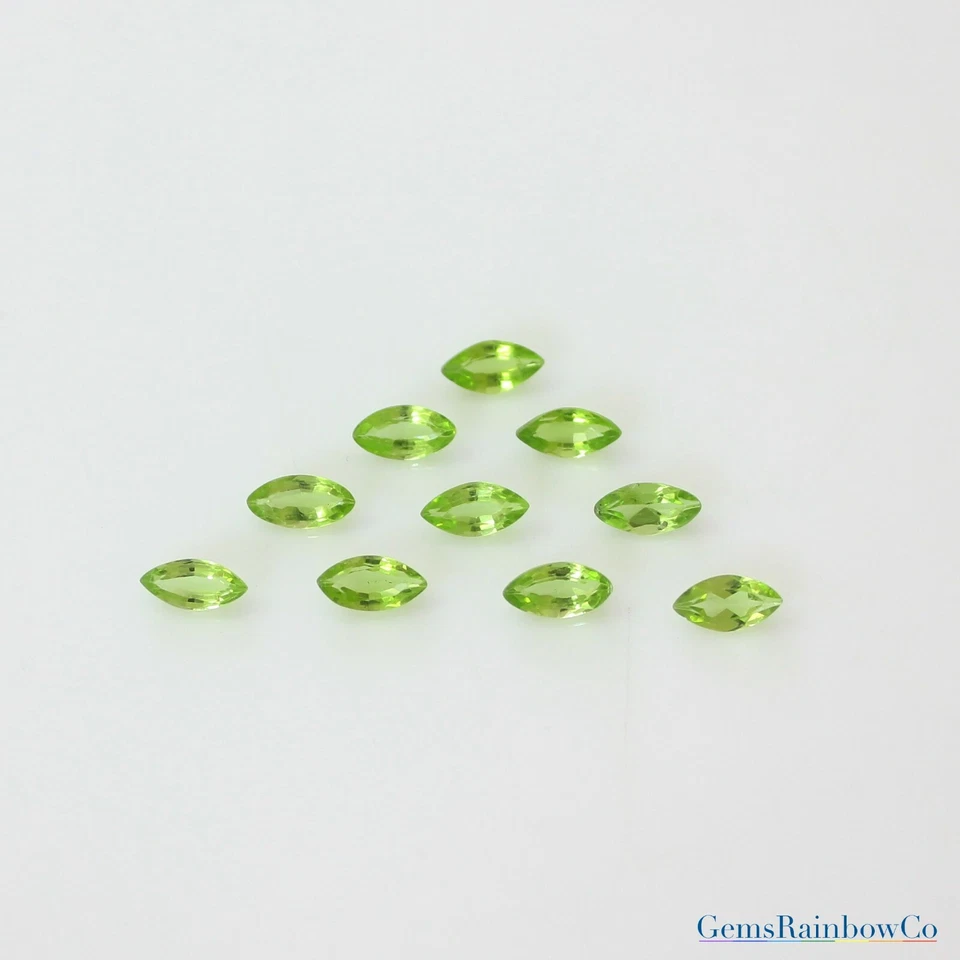 Натуральный перидот маркиза граненый 6x3 мм, 8x4 мм и 10x5 мм отдельные драгоценные камни качество - Изображение 3 из 4