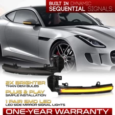 "AMBER SEQUENTIAL SIGNAL" LED Side Mirror Lights Lamp For Jaguar F-Type/XF/XJ/XE