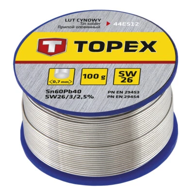 TOPEX Soudure étain 60% Sn, fil 0,7 mm, 100 g