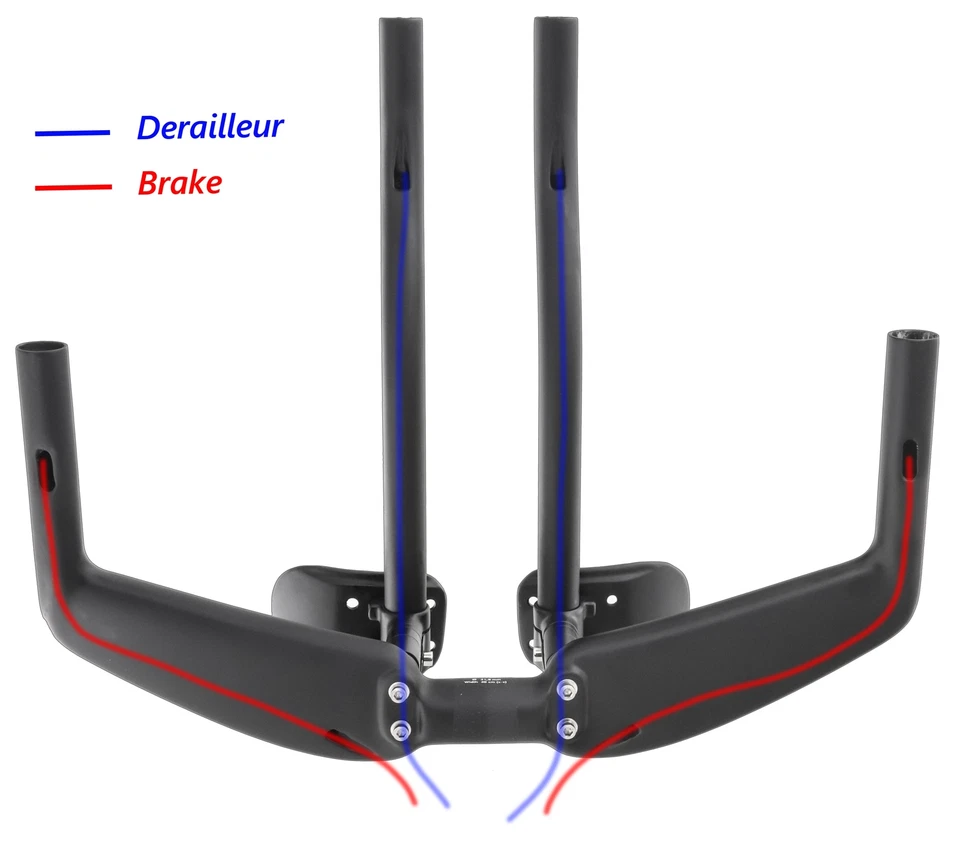 Manillar de contrarreloj de carbono TT reposabarras triatlón bicicleta piezas accesorios de carretera Foto 4 de 4