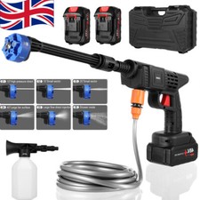 Cordless Car High Pressure Washer Jet Water Cleaner Gun w/ Case & 21V Batteries