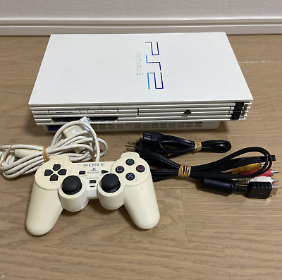 SONY PS2 PlayStation 2 SCPH-55000 White Console SET Japanese NTSC 