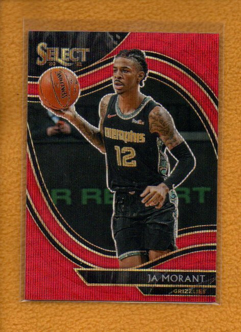 Ja Morant 2020-21 Panini Select Basketball Courtside Asia Red Wave Prizm #255