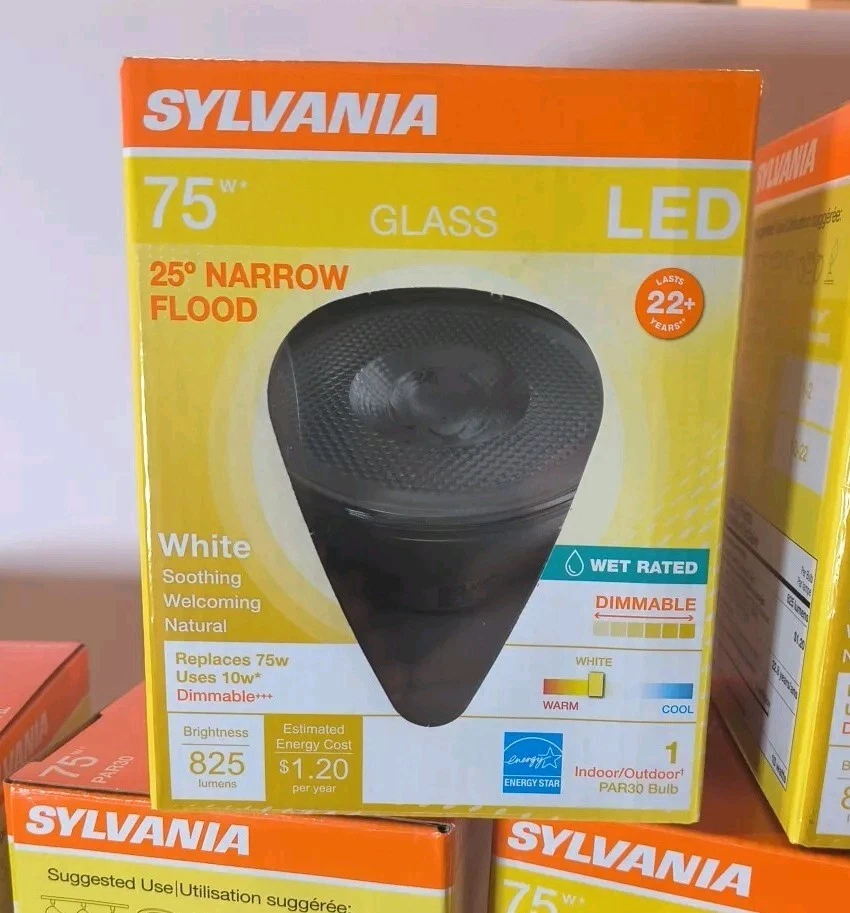 SYLVANIA 75 W GLASS LED PAR 30/25 ° NARROW FLOOD,WHT, DIMMABLE 825 LMNS LOT 11 - Image 2 of 4