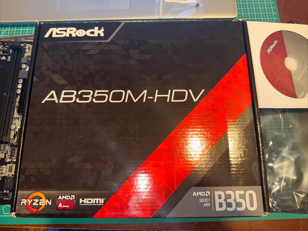 ASRock AB350M-HDV Micro ATX AM4 A-Socket Ryzen Motherboard | eBay