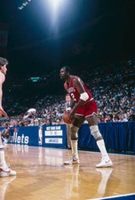 Philadelphia 76ers' Moses Malone1980's Basketball photo 1