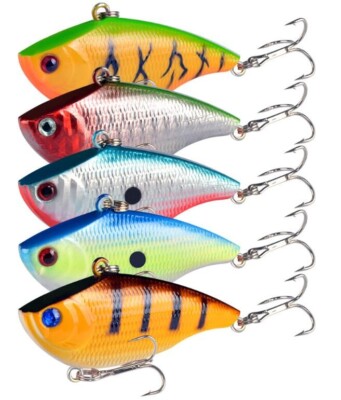 5pcs box hard vib metal wobble fish 5PCS VIB Fishing Lures Artificial 5.5cm Wobblers Artificial Bait Bass  Crankbaits