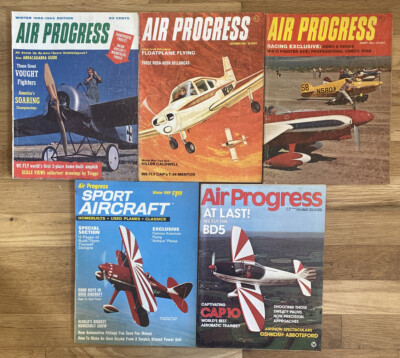 Vintage Air Progress Magazines Lot of 5. 1962-63, Sept-1966, Jan-1966, 1969 1974