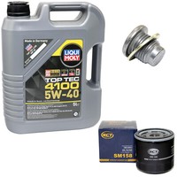 MotoröL ÖLfilter SM158 5W40 5Liter + ÖLablassschraube FüR Dacia Mercedes Renault