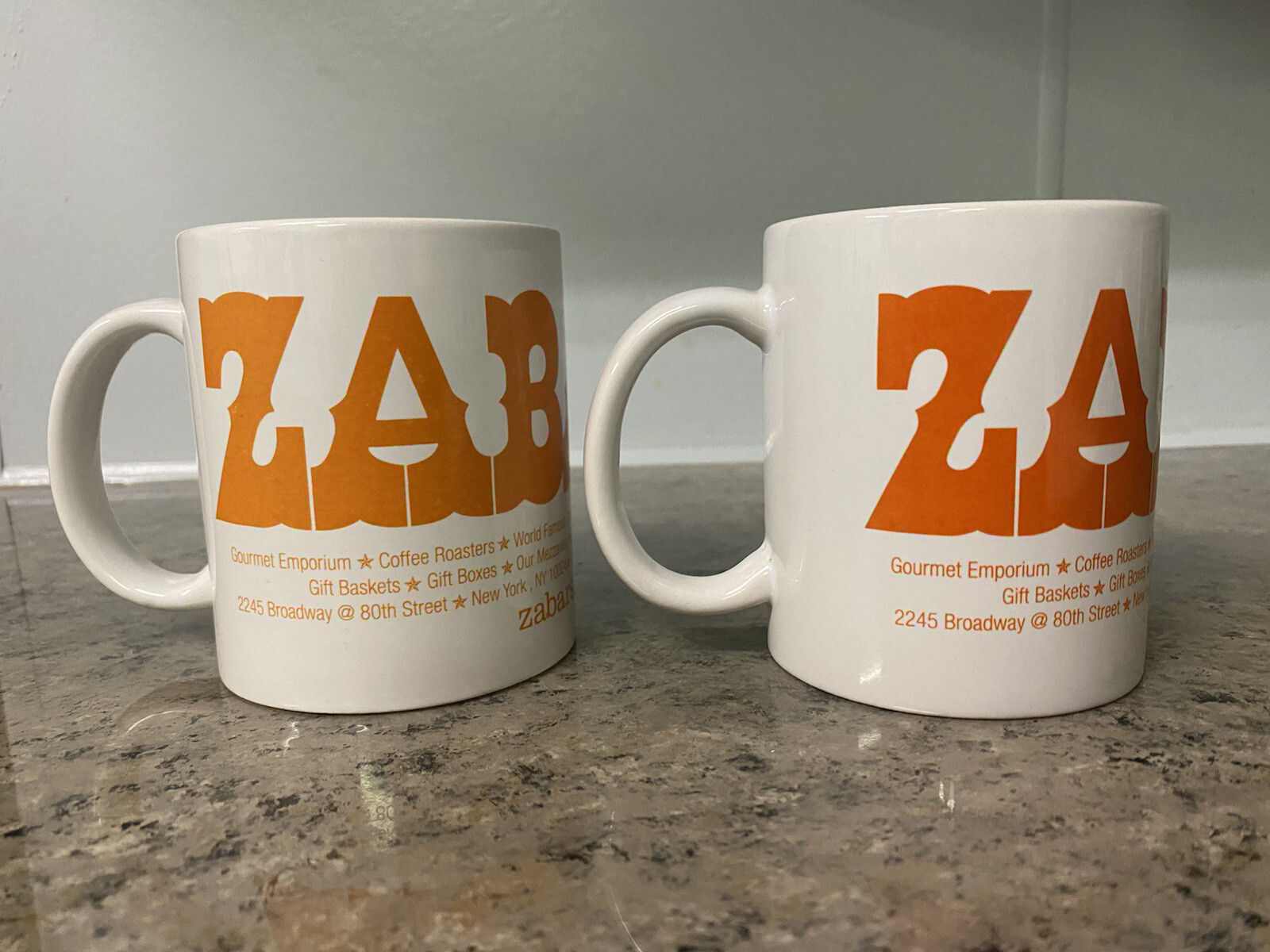 PAIR of Zabar's Coffee Mug Cup Memorabilia NYC Broadway Store Gourmet