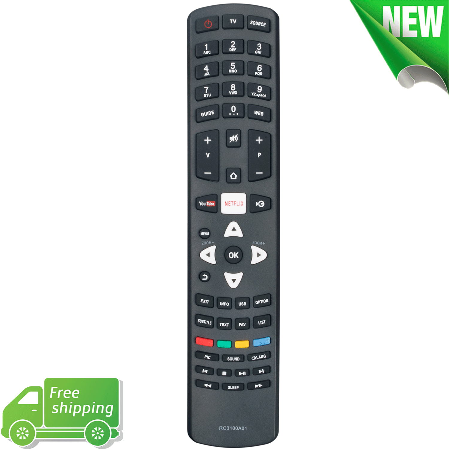 Replacement Remote Control for TCL RC3100A01 LED LCD HDTV TV