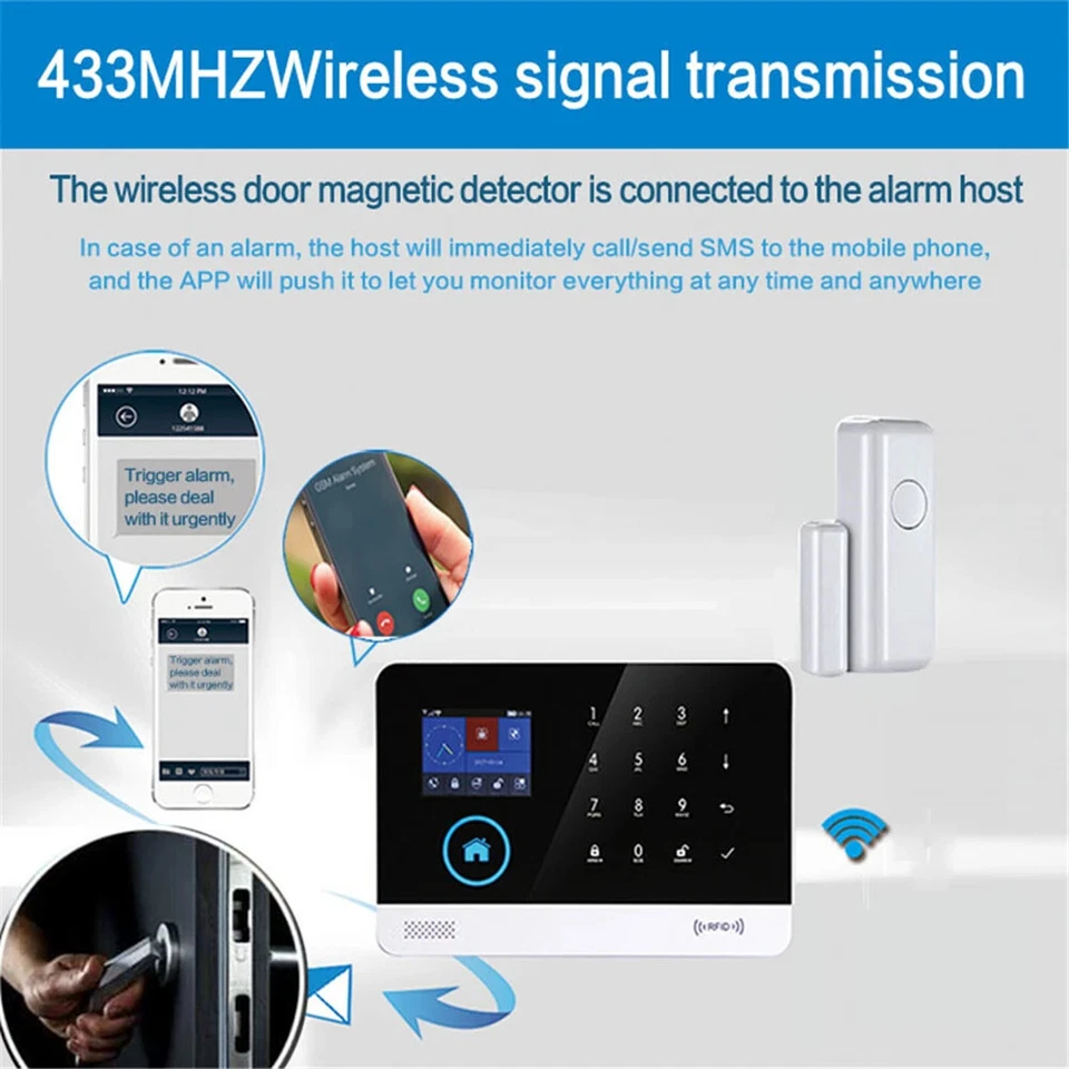 Wireless Magnetic Door&Window Sensor EV1527 Coding Mode RF 433MHz Security Alarm - Image 2 of 4