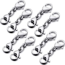 Double Lobster Clasp Extender Double Claw Connector Bracelet Extension Silver