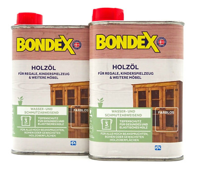 Bondex Holzöl Pflegeöl Holz Imprägnierung Auffrischung Möbel farblos - 0,5 L