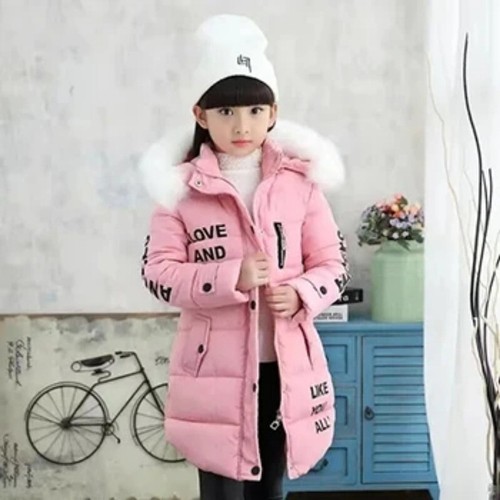 4-12 Years Winter Girls Jacket Collar Warm Zipper Windproof Kids Birthday Gift - Picture 29 of 43