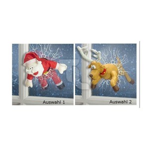 Fensterfigur Rentier Santa Fliegt Durch Fenster Neu Batteriebetrieben Ebay