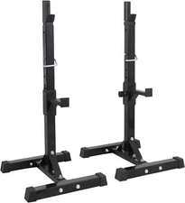 2PCS Squat Rack Adjustable 40"-66" Barbell Bench Press Stand Dumbbell Rack 550Lb