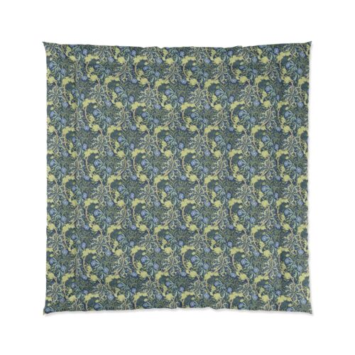Comforter William Morris Bed Doona King Queen Single Seaweed Blue - Picture 1 of 13