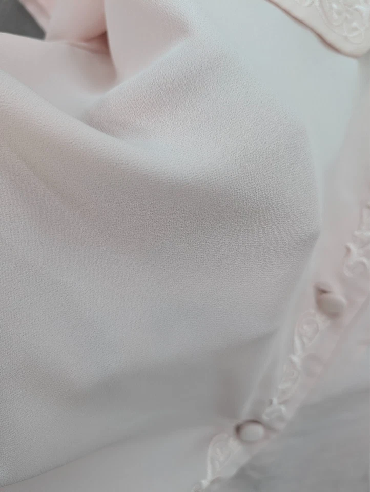 Camiseta para mujer Christie & Jill con botones manga corta bordado rosa talla L Foto 4 de 4