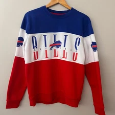 Buffalo Bills Mens Medium Colorblock Crewneck Sweatshirt NFL Team Apparel