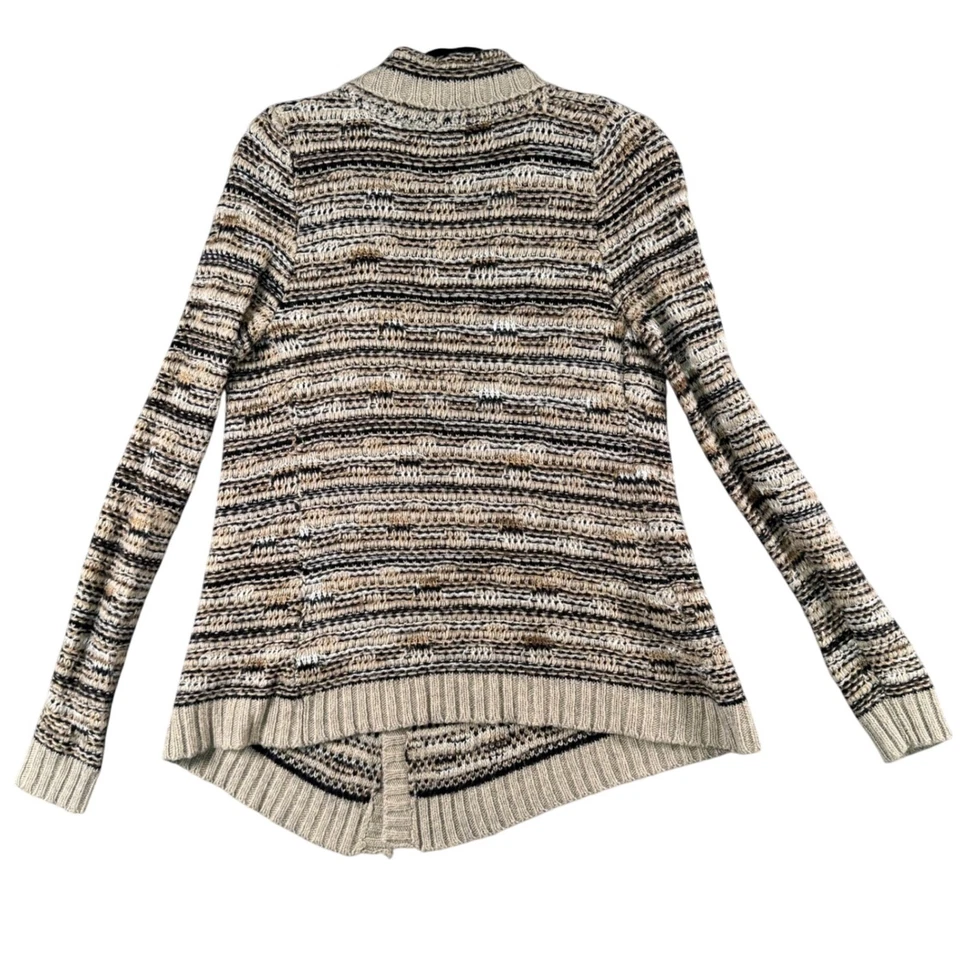 Cárdigan Suéter Cuello Chal Rayas Abuela Costera Neutro Softcore S Foto 3 de 4