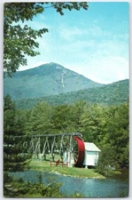 Vintage Mount Flume & Water Wheel Postcard Indian Head NH Tichnor Bros