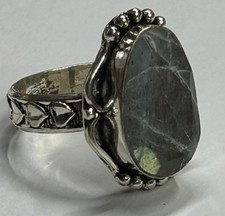 52708. Size 7. Labradorite Ethnic Handmade 925 Silver Ring