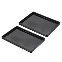 "11X8\" Schnellimbiss-Tablett, 2Er Pack Mehrzweck-Rechteck-Serviertablett, Schwarz"