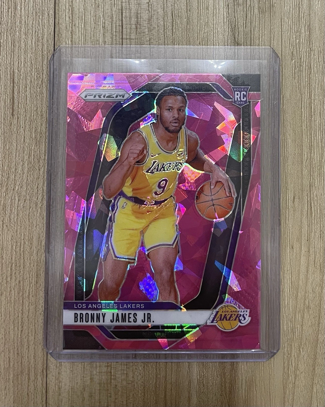 2024-25 Panini Prizm - Bronny James Jr. - Pink Cracked Ice Prizm Rookie #243 RC