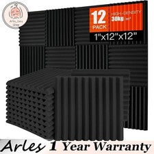 12x 12x12in Acoustic Foam Panel Tile Wall Record Studio Soundproof High Density