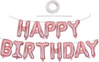 Toniful RoséGold Happy Birthday Ballon Girlande?16 Zoll RoséGold Folie Happy B