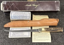 VTG Schrade Uncle Henry #167UH Steelhead Fillet Knife Sheath Box & Papers🔥