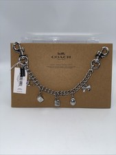 NWT COACH SILVER / SILVER SWAGGER BAG CHARM CHAIN CHARMS FOB CBK40