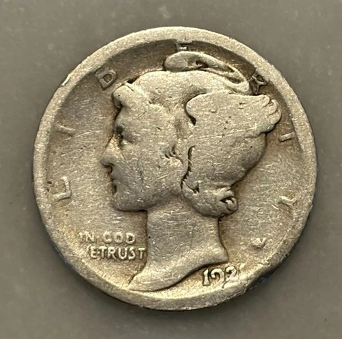 1921-D Mercury Dime - AG - About Good - 90% Silver