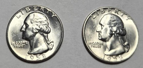 1958 And 1958D Washington Silver Quarters. Choice Uncirculated