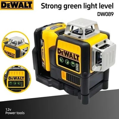 DeWalt DW089LG 12V Green Line 3 x 360 Laser Level Laser  Charger USA