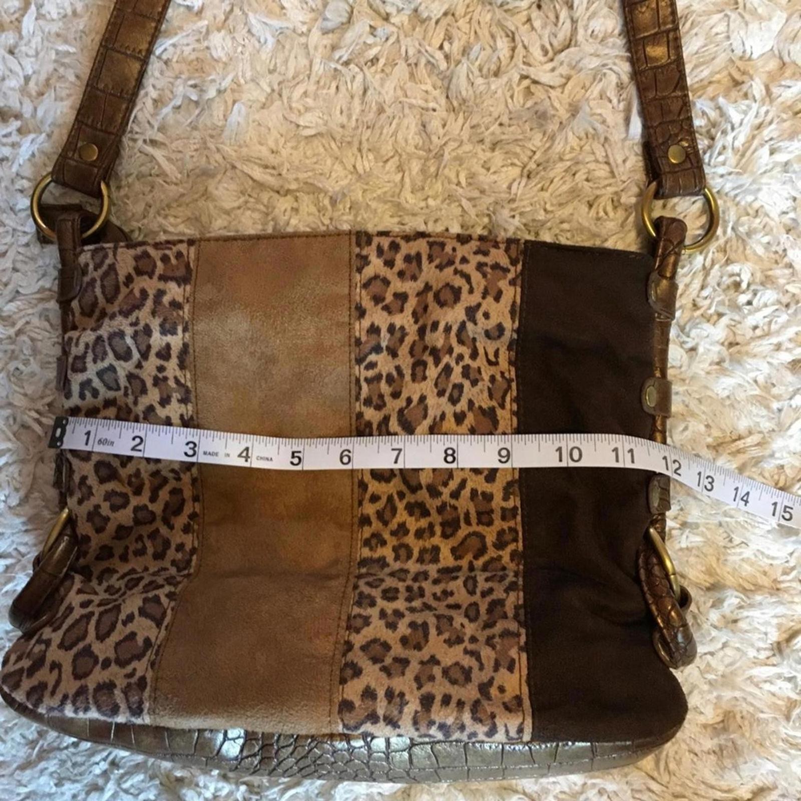 Bueno Suede Patchwork Leopard print & brown Hobo … - image 6