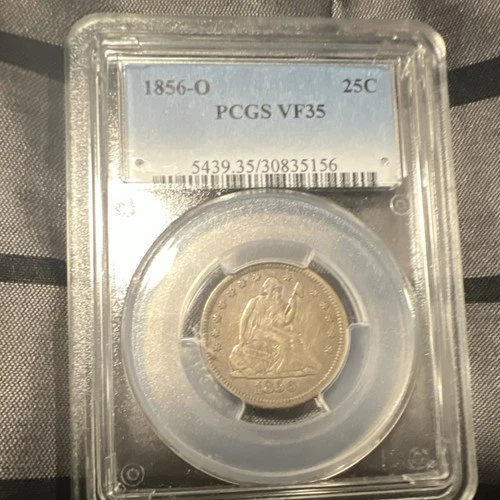 1856 Seated Liberty Quarter New Orleans PCGS VF35 Silver 25C