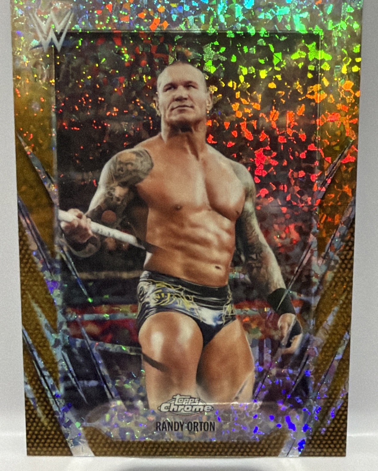 2026 Topps Chrome WWE Randy Orton #72 Gold Mini Diamonds 01/50 BOOKEND