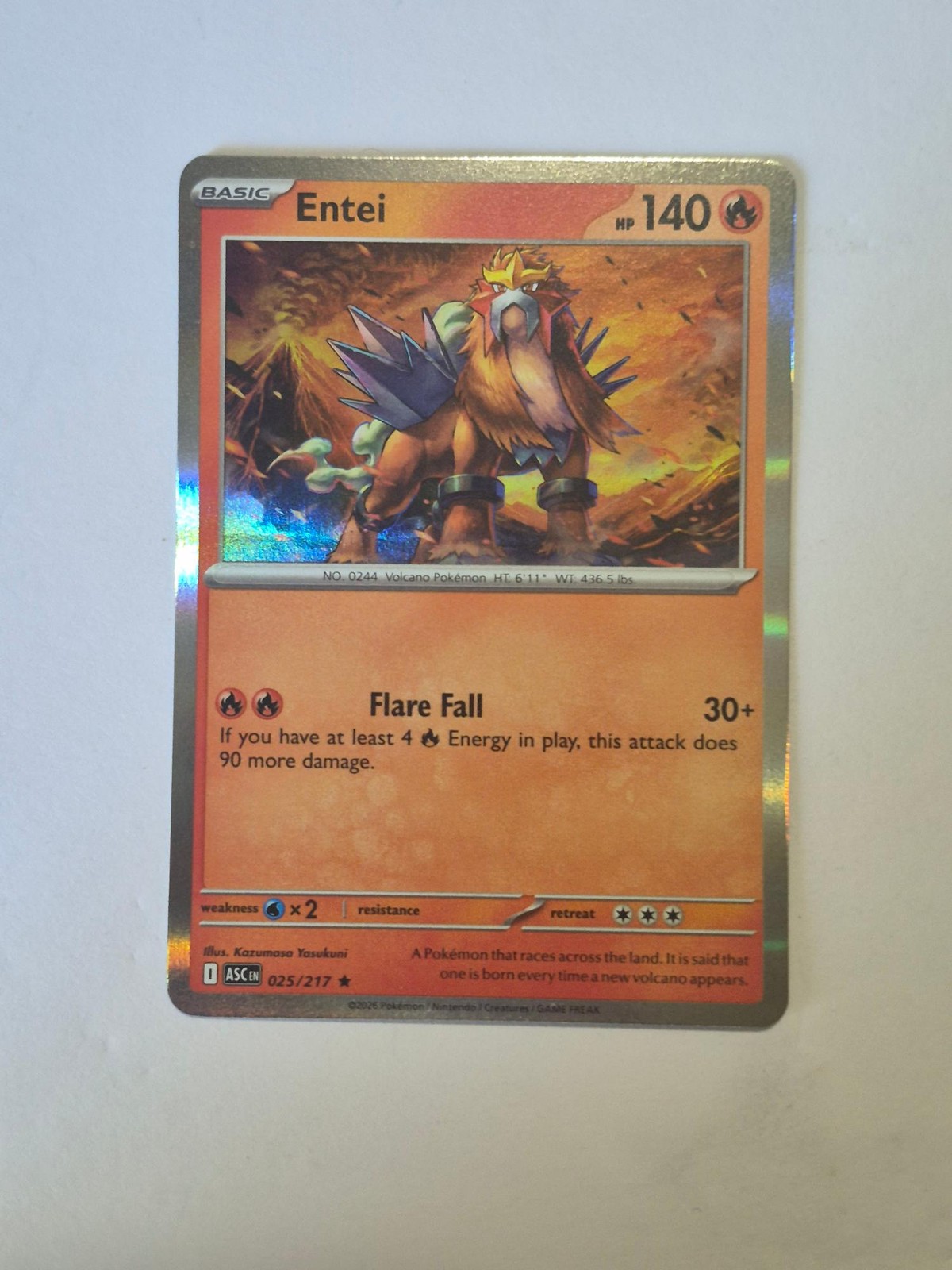 Entei 025/217 Rare ME: Ascended Heroes Pokemon Holo Near Mint